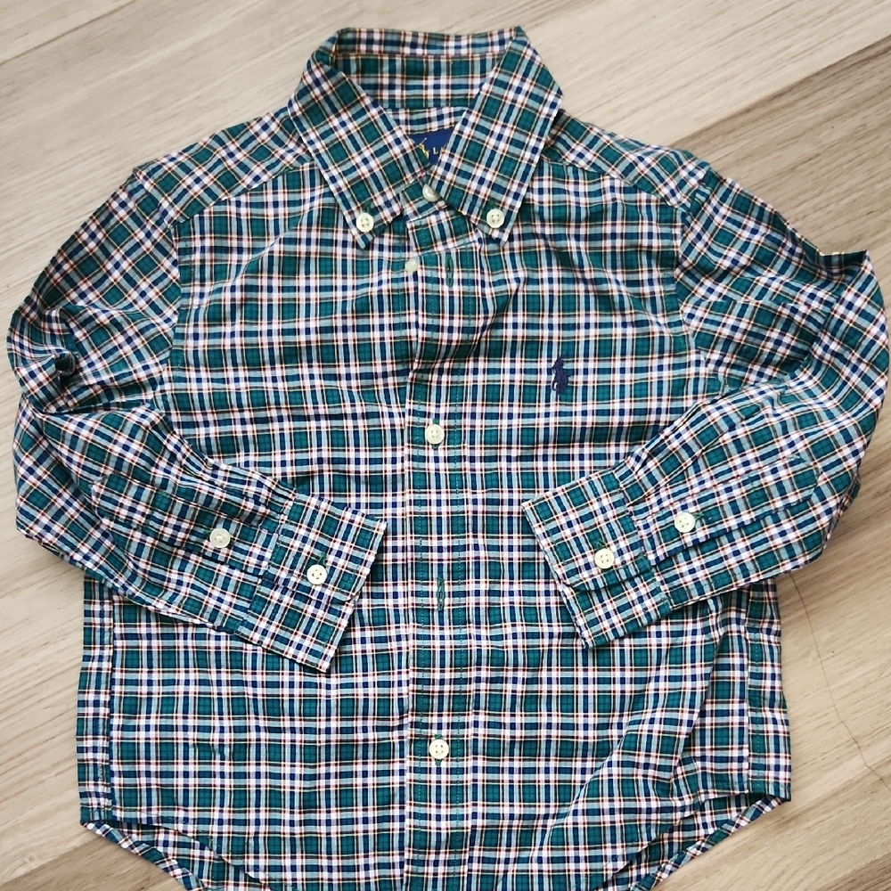 Ralph Lauren Green and Blue Plaid Button Down Shirt